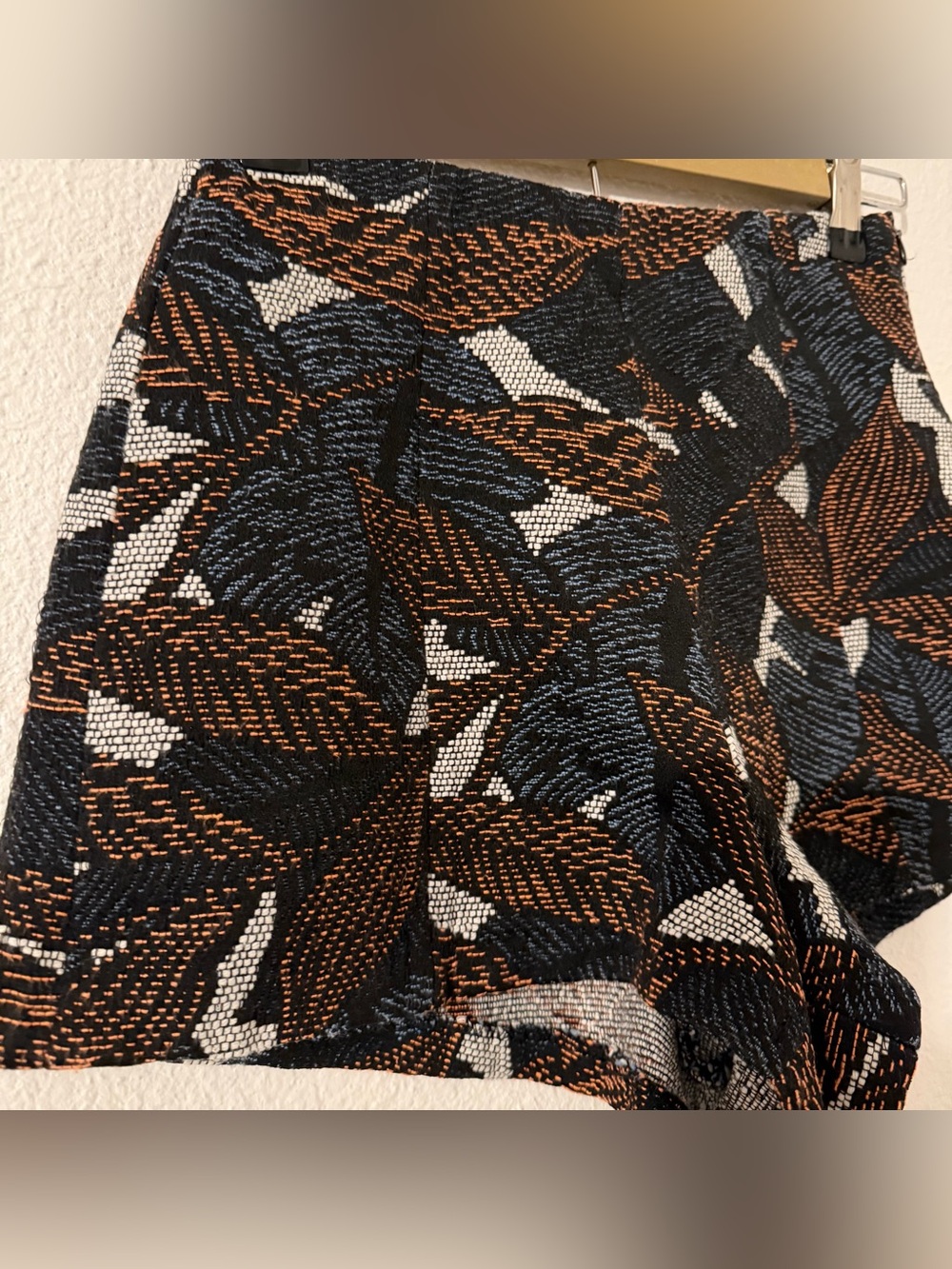 Zara Trafaluc Collection Women’s Cotton Blend Shorts Size XS Blue Jaquard - Picture 8 of 8